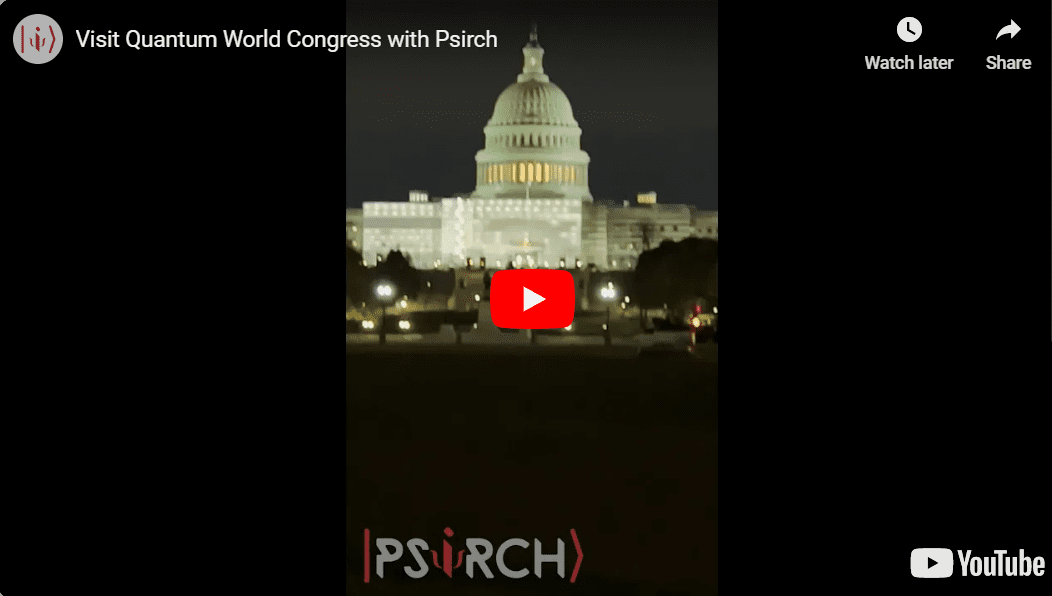 A video of the capitol building lit up at night.